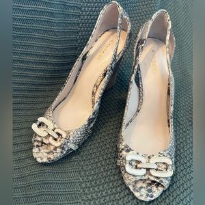Coach snake-scale wedge shoes size 8